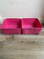 Handed By Roze Manden - 2 Stuks, Huis en Inrichting, Woonaccessoires | Schalen en Manden, Ophalen, Kunststof, Mand, Vierkant