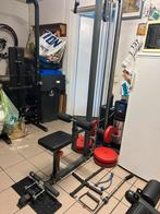 Lat Pulley PowerMark + 44kg Weider gewichten, Gebruikt, Rug, Krachtstation, Ophalen of Verzenden