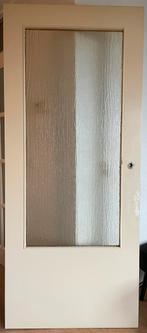 Opdek binnendeur met glas, linksdraaiend, Doe-het-zelf en Verbouw, Deuren en Horren, Glas, 80 tot 100 cm, Gebruikt, Ophalen