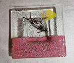 Handgemaakt glaskunstobject – 8 × 8 × 2 cm – gesigneerd, Huis en Inrichting, Woonaccessoires | Kandelaars en Kaarsen, Overige materialen