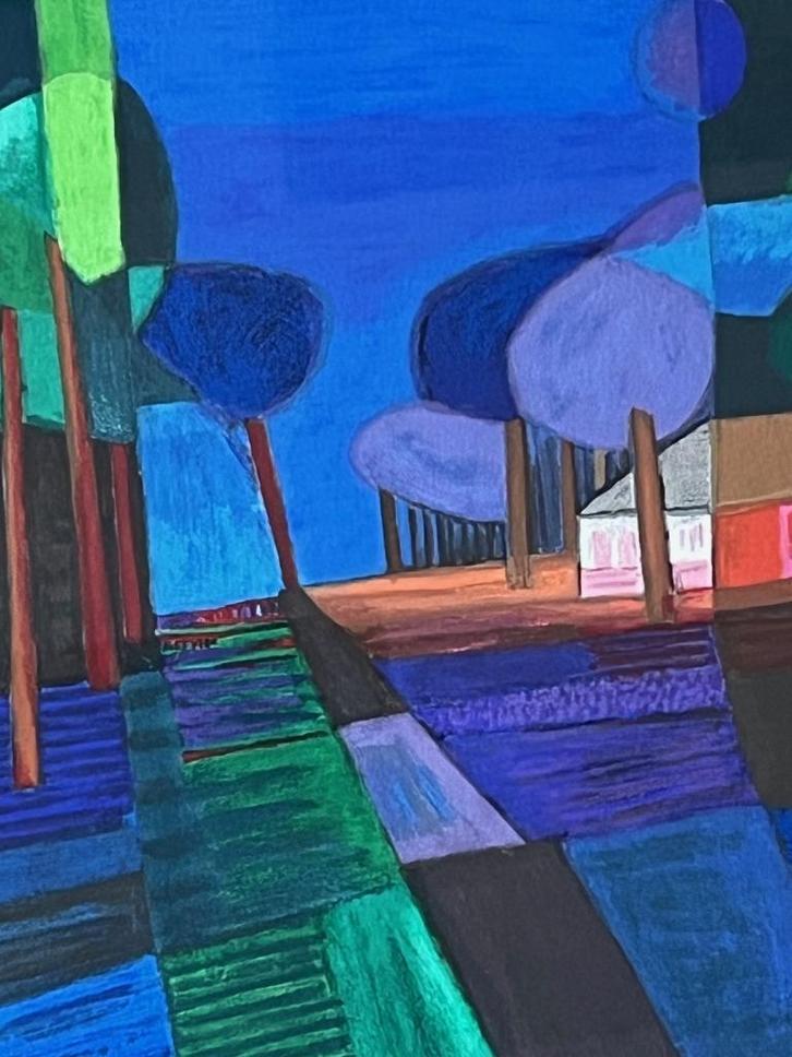 Ton Schulten, ingelijste zeefdruk Boerderij in zonlicht, Antiek en Kunst, Kunst | Litho's en Zeefdrukken, Ophalen