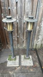 2 keer tuinlantaarn, Tuin en Terras, Buitenverlichting, Ophalen, Zo goed als nieuw, Aluminium, Staande lamp