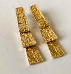 Kenneth Lane vintage goudkleurige brutalist oorbellen, Ophalen of Verzenden, Zo goed als nieuw, Goud, Overige materialen