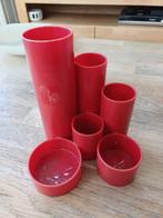 Jaren tachtig pennenbakje rood, Verzenden, Gebruikt