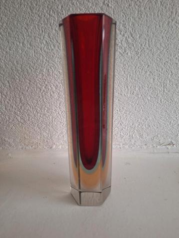 Murano Sommerso Vaas 22cm - Mandruzzato - Hexagon beschikbaar voor biedingen