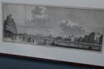 Molenwater te Middelburg op  grote 250 jaar oude gravure, Ophalen of Verzenden
