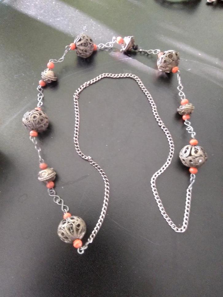 authentieke oude Marokkaanse ketting, Sieraden, Tassen en Uiterlijk, Kettingen, Gebruikt, Overige materialen, Zilver, Verzenden