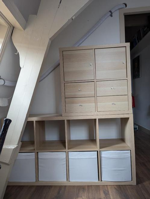 Te koop: IKEA FLYSTA opbergmeubel met vakken, dozen en laden, Huis en Inrichting, Kasten | Boekenkasten, Gebruikt, 100 tot 150 cm