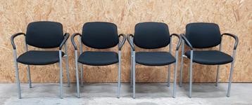 4 x alltec vergaderstoelen zwart kantoor kantine stoelen beschikbaar voor biedingen