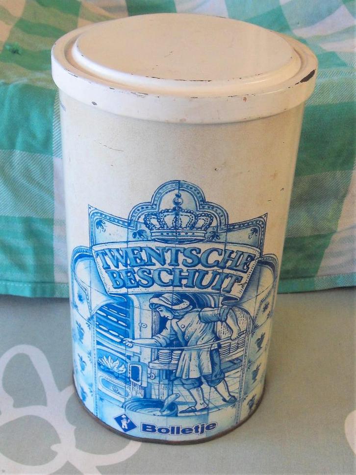 oude beschuitbus/ Twentsche beschuitbus/ Bolletje, Verzamelen, Blikken, Gebruikt, Beschuit, Bolletje, Ophalen of Verzenden