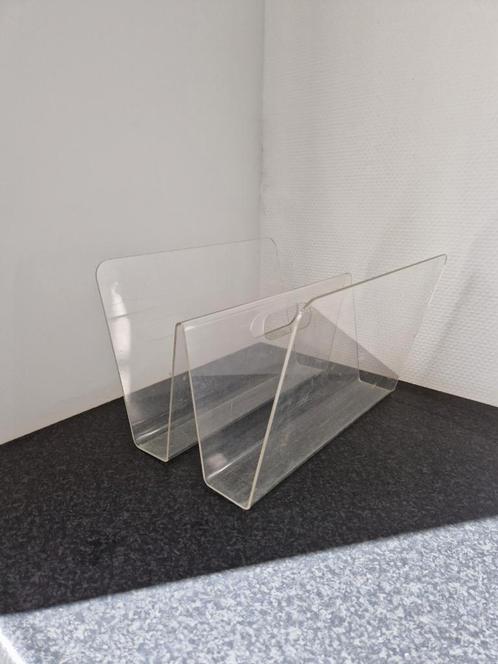 Vintage lectuurbak of tijdschriftenrek plexiglas, Huis en Inrichting, Woonaccessoires | Krantenbakken en Lectuurbakken, Zo goed als nieuw