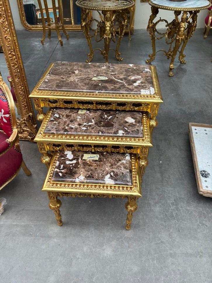Set van 3 tafels in barok stijl, Antiek en Kunst, Antiek | Meubels | Tafels, Ophalen of Verzenden