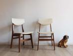 Set houten vintage stoelen. Twee Mid Century retro stoeltjes, Huis en Inrichting, Stoelen, Hout, Twee, Gebruikt, Bruin