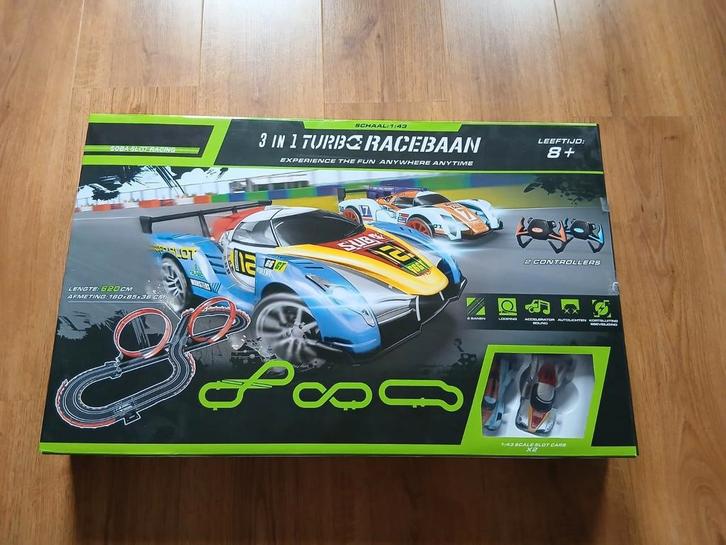 Turbo racebaan 3 in 1, incl 2x controller en handleiding, 8+, Kinderen en Baby's, Speelgoed | Racebanen, Gebruikt, Racebaan, Elektrisch