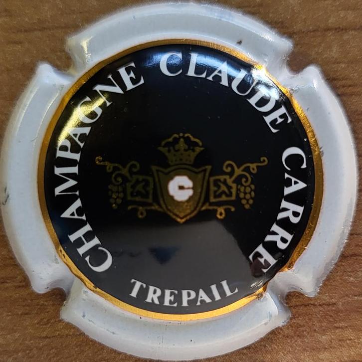 Champagnecapsule Claude Carré zwart, wit & donkergoud nr. 02, Verzamelen, Wijnen, Nieuw, Champagne, Frankrijk, Ophalen of Verzenden