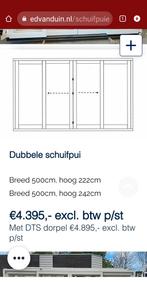 Hardhout kozijn met 2 schuifdeuren 4 vakken, Nieuw, Ophalen of Verzenden, Buitendeur, Schuifdeur