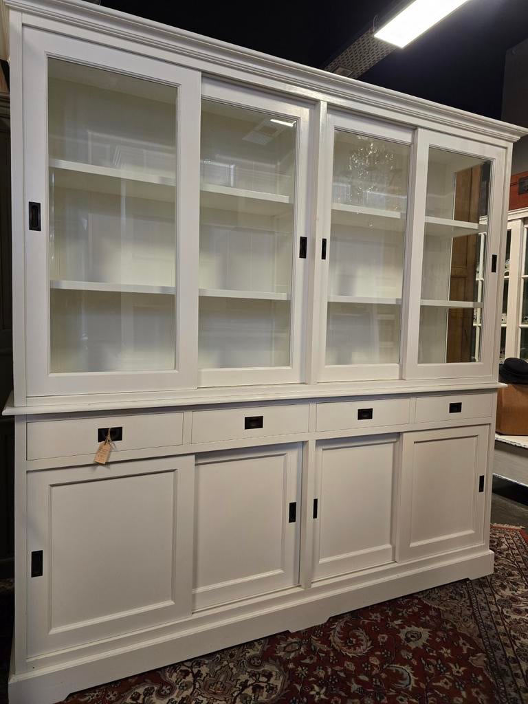 Moderne vitrinekast | Buffetkast met glazen zijkanten, Huis en Inrichting, Kasten | Buffetkasten, Gebruikt, Met deur(en), 200 cm of meer