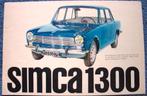 Simca 1300 en 1500 brochure, Verzenden, Zo goed als nieuw, Overige merken