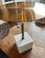 Zeer degelijk tafel koper/brons met marmeren voet., Minder dan 50 cm, Gebruikt, Rond, Ophalen of Verzenden