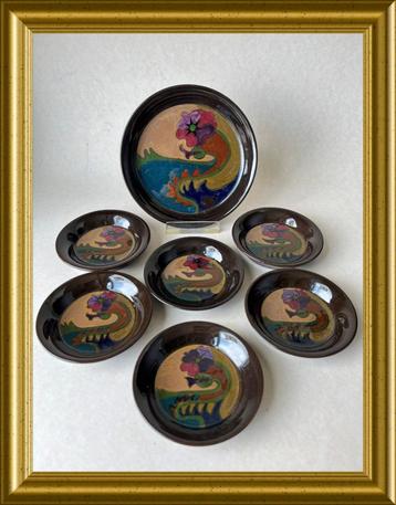 Oud glansplatelen setje: Plateelbakkerij Zuidholland Gouda beschikbaar voor biedingen