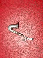 Vintage Zilveren Saxofoon Hanger, Gebruikt, Overige voorstellingen, Ophalen of Verzenden, Zilver