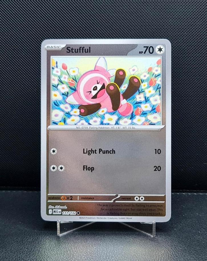 Stufful Reverse Holo 111/132 Mega Evolution NM, Hobby en Vrije tijd, Verzamelkaartspellen | Pokémon, Zo goed als nieuw, Ophalen of Verzenden