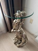 Bijzettafel zilveren panter, Minder dan 55 cm, Metaal of Aluminium, Rond, Ophalen of Verzenden