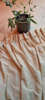 4 zandkleurige gordijnen/vitrage 1.80x2.10, Wit, Tweepersoons, Ophalen of Verzenden, Deken of Dekbed