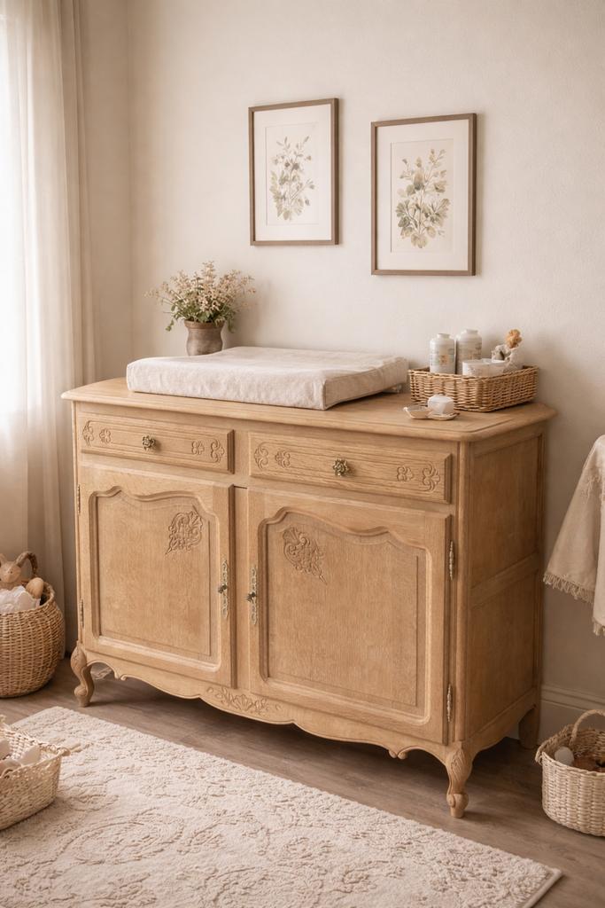 Vintage babycommode/dressoir Brocante kinderkamer, Kinderen en Baby's, Kinderkamer | Commodes en Kasten, Zo goed als nieuw, Commode