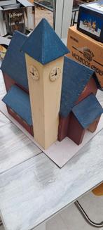 Houten Kerk met Toren - Kerstdecoratie, Diversen, Kerst, Ophalen of Verzenden, Gebruikt