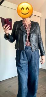 Kort stoer leren zwart motor jack, Goosecraft, mt L, Kleding | Dames, Ophalen of Verzenden, Zo goed als nieuw, Maat 42/44 (L)