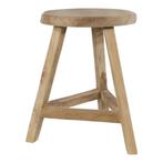 Kruk rond met Ø35 cm ronde zitting onbehandeld teakhout, Ophalen of Verzenden, Nieuw, Hout