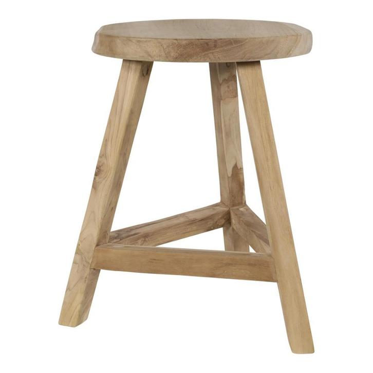 Kruk rond met Ø35 cm ronde zitting onbehandeld teakhout, Huis en Inrichting, Krukjes, Nieuw, Hout, Ophalen of Verzenden