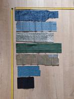 Quiltstof Restanten - Blauw/Groen vlinders goud, Hobby en Vrije tijd, Blauw, Nieuw, Ophalen of Verzenden, Katoen