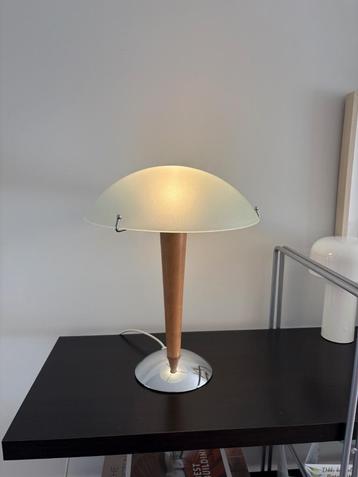 IKEA Kvintol vintage mushroom lamp glas hout Mid Century beschikbaar voor biedingen
