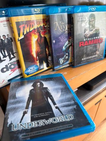Vijf Blu Rays Indiana Underworld Rambo neverending reservoir beschikbaar voor biedingen