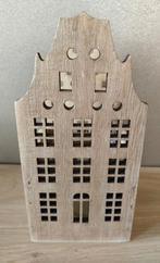 HOUTEN HUISJE MET GLAZEN BAKJE*WAXINELICHTJE*VAASJE enz, Huis en Inrichting, Verzenden, Zo goed als nieuw