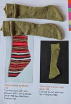 Vintage (Barbie) Ken hoge kousen olijfgroen 60's, Verzamelen, Ophalen of Verzenden, Gebruikt, Kleertjes