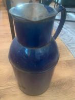 Vintage blauwe emaille kan, Antiek en Kunst, Ophalen of Verzenden