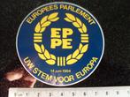 sticker europees parlement eppe uw stem voor europa 1984, Ophalen of Verzenden, Zo goed als nieuw, Bedrijf of Vereniging