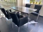 Eettafel met stoelen, Huis en Inrichting, Tafels | Eettafels, 50 tot 100 cm, 100 tot 150 cm, Metaal, Modern