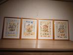 Set vier jaargetijden geborduurd ingelijst Marjolein Bastin, Ophalen of Verzenden, Zo goed als nieuw, Handborduren, Overige typen