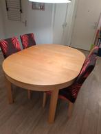 Ronde uitschuifbare tafel (Bjursta), Huis en Inrichting, Ophalen, Gebruikt, Rond, 100 tot 150 cm