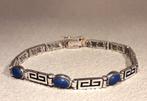 Zilveren Vintage Armband Lapis Lazuli, Sieraden, Tassen en Uiterlijk, Antieke sieraden, Verzenden, Zilver, Armband, Met edelsteen
