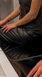 Mooie Luxe Leren Lange Jurk maat M, Verzenden, Zo goed als nieuw, Zwart, Onder de knie