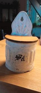 Antieke franse emaille zoutbak, Ophalen of Verzenden