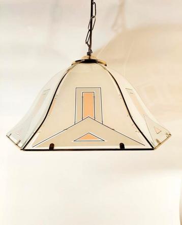 Vintage Hollywood Regency Art Deco Hanglamp beschikbaar voor biedingen