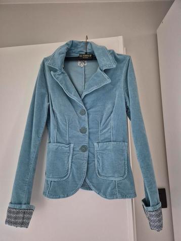 Lichtblauw suède jasje Rue Blanche  beschikbaar voor biedingen