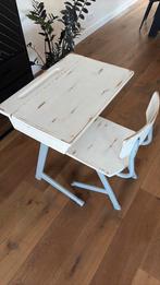 Oud schoolbankje met stoel, Kinderen en Baby's, Kinderkamer | Tafels en Stoelen, Ophalen, Gebruikt, Tafel(s) en Stoel(en)