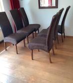 6 bruine eetkamerstoelen, Huis en Inrichting, Stoelen, Ophalen, Zo goed als nieuw, Bruin, Vijf, Zes of meer stoelen